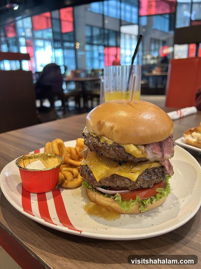 Double Cheeseburger with Curly Fries