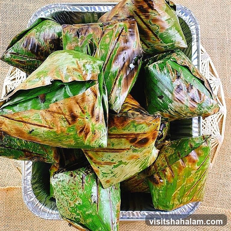 Grilled Food Wrapped in Banana Leaves