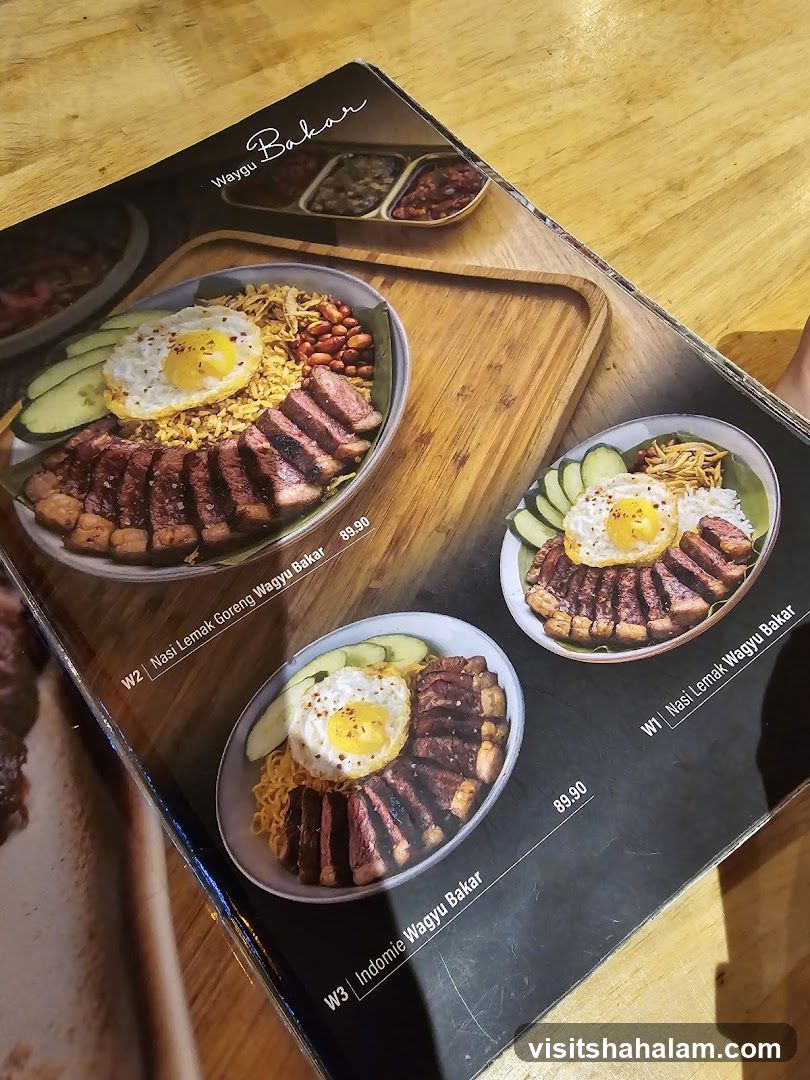 Waygu Bakar Menu