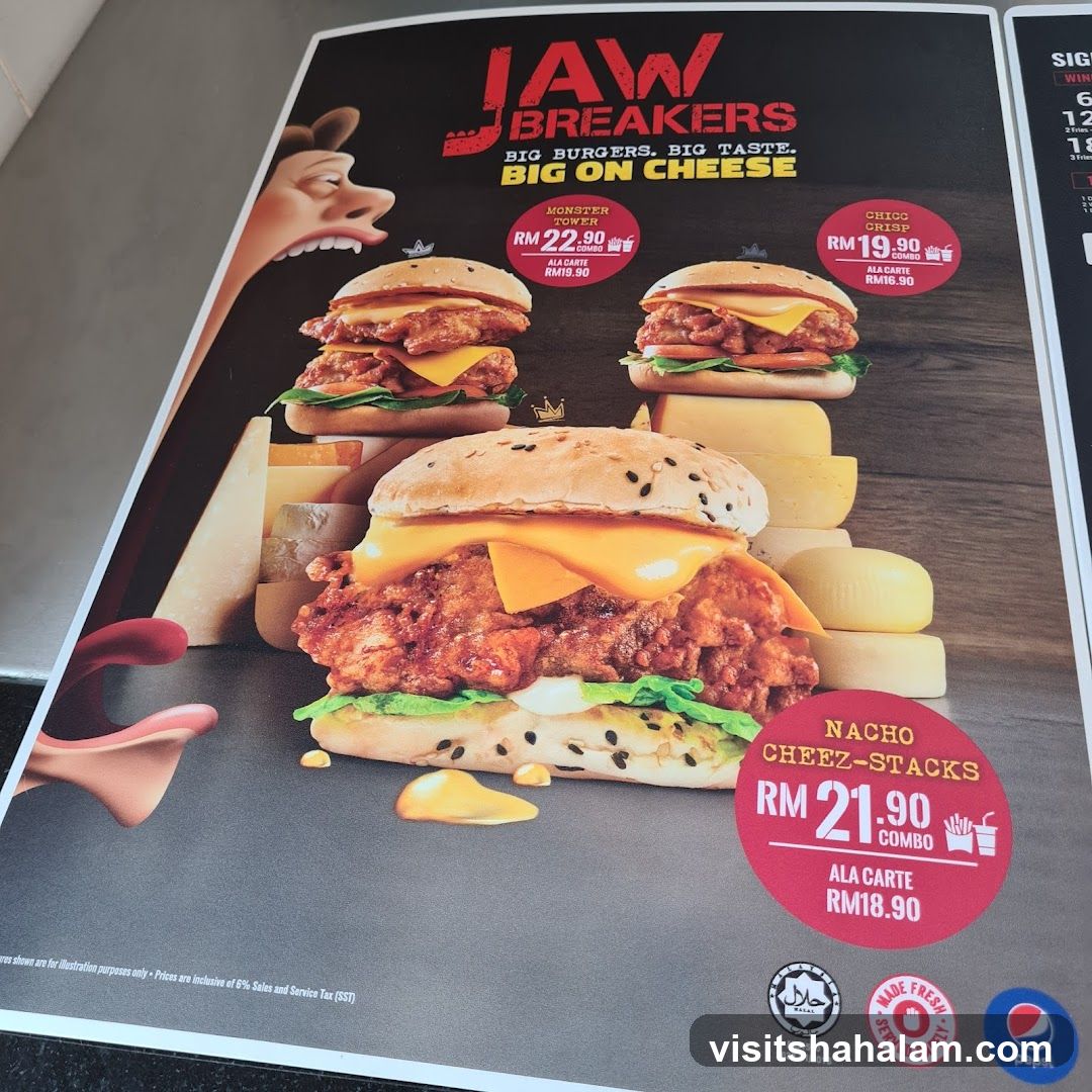 Jaw Breakers Big Burgers, Big Taste. Big On Cheese