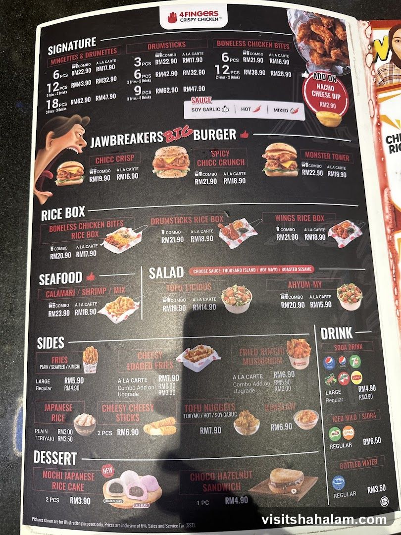 4 Fingers Crispy Chicken Menu