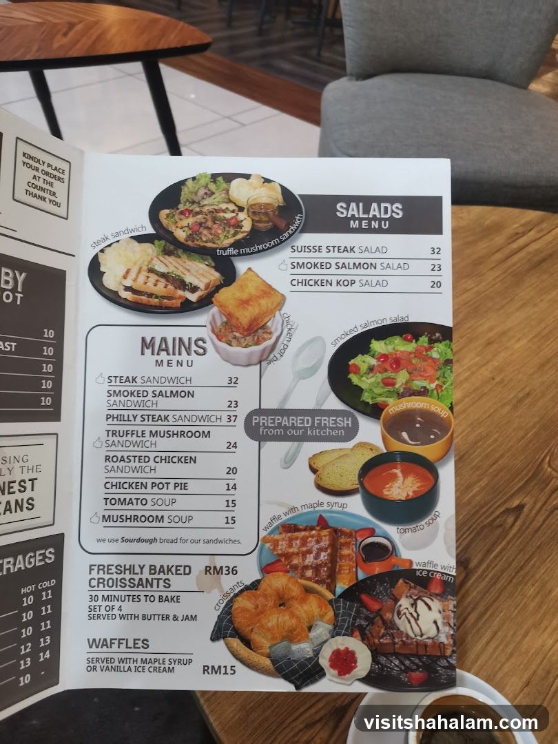 Mains and Salads Menu