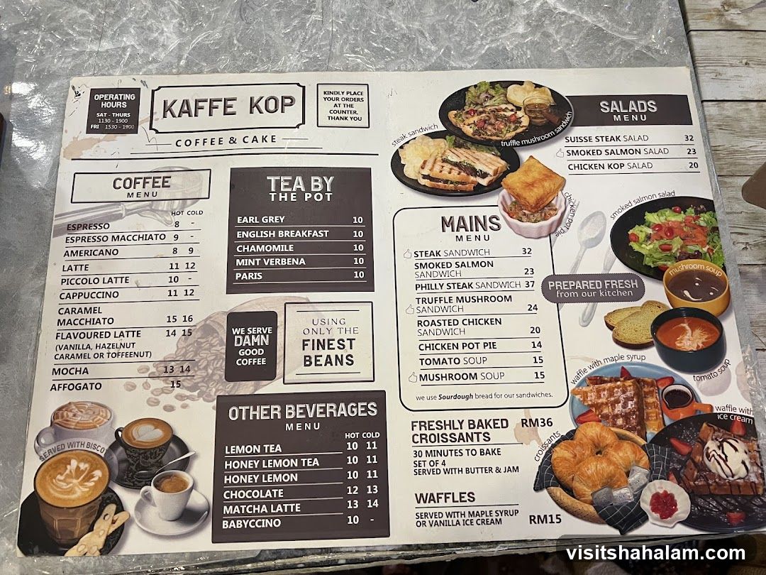 Kaffe Kop Menu