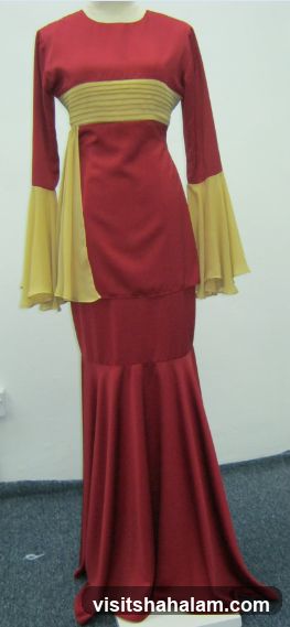 Red and Gold Dress on Mannequin