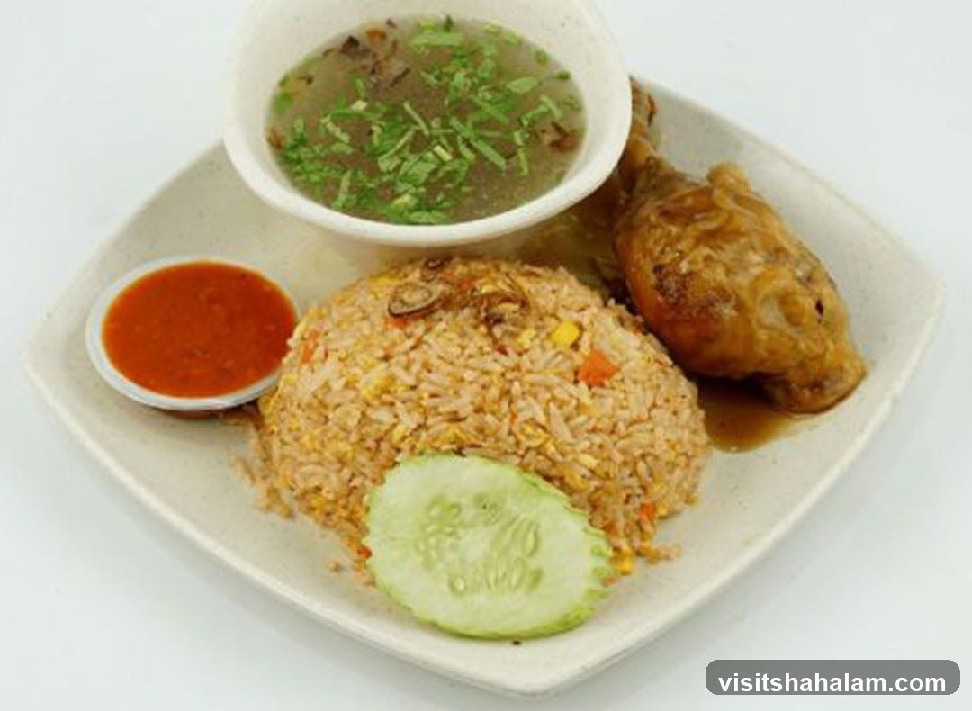 Fried Rice with Chicken and Soup