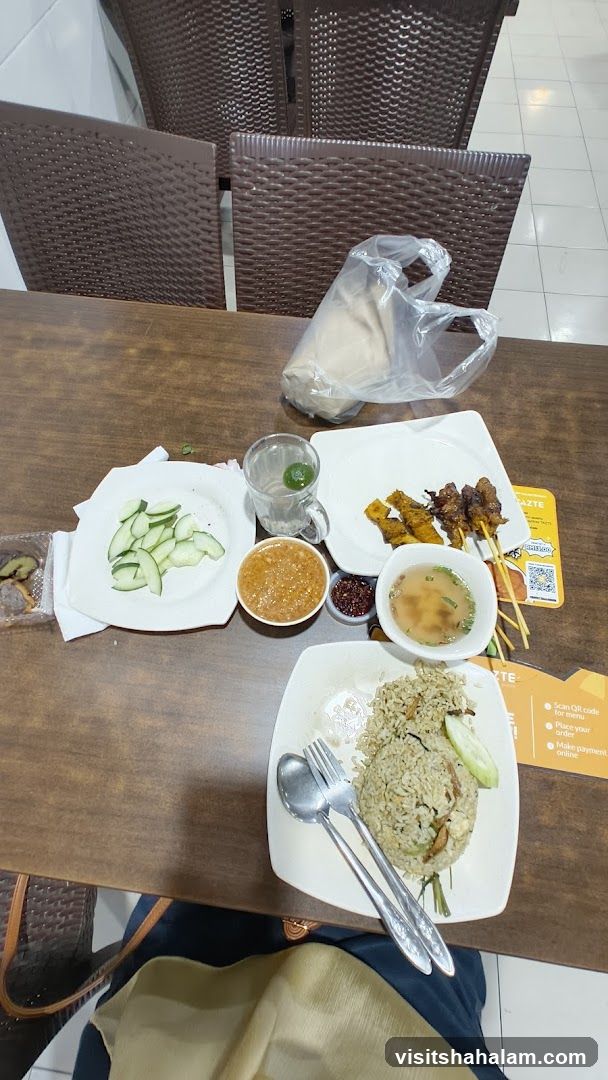 Table with food and drinks