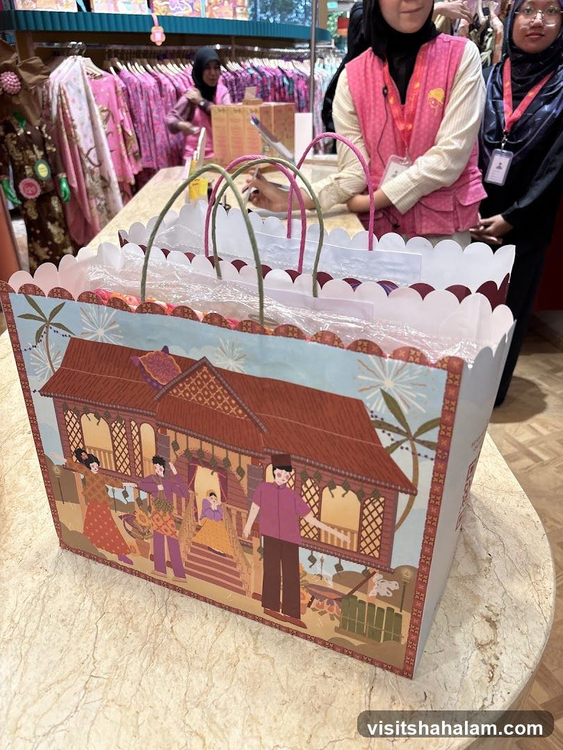 Shopping Bags with Traditional House Illustration