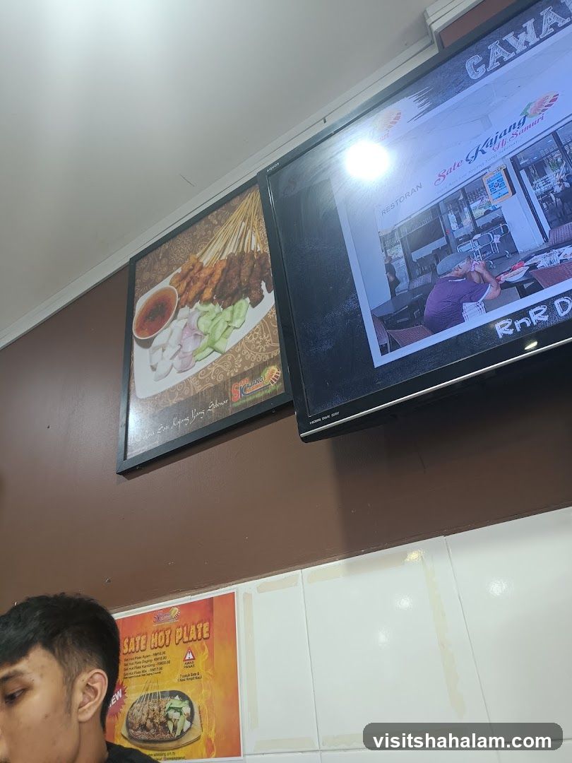 Restaurant Interior with Food Display and Menu