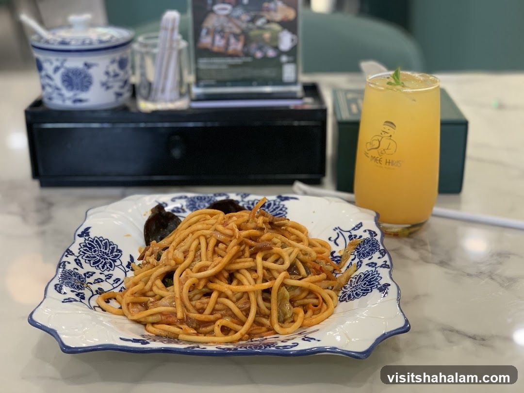 Noodles and Orange Drink