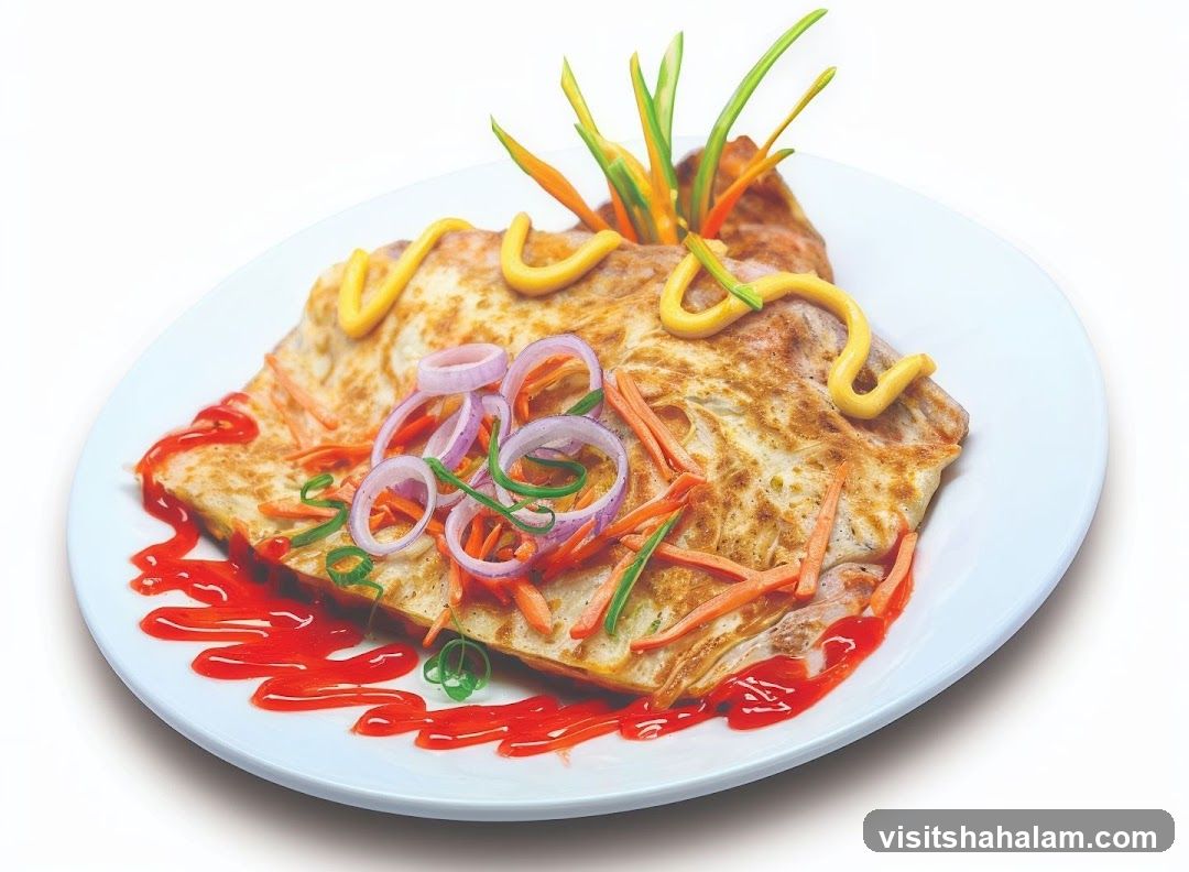 Omelette with garnishes