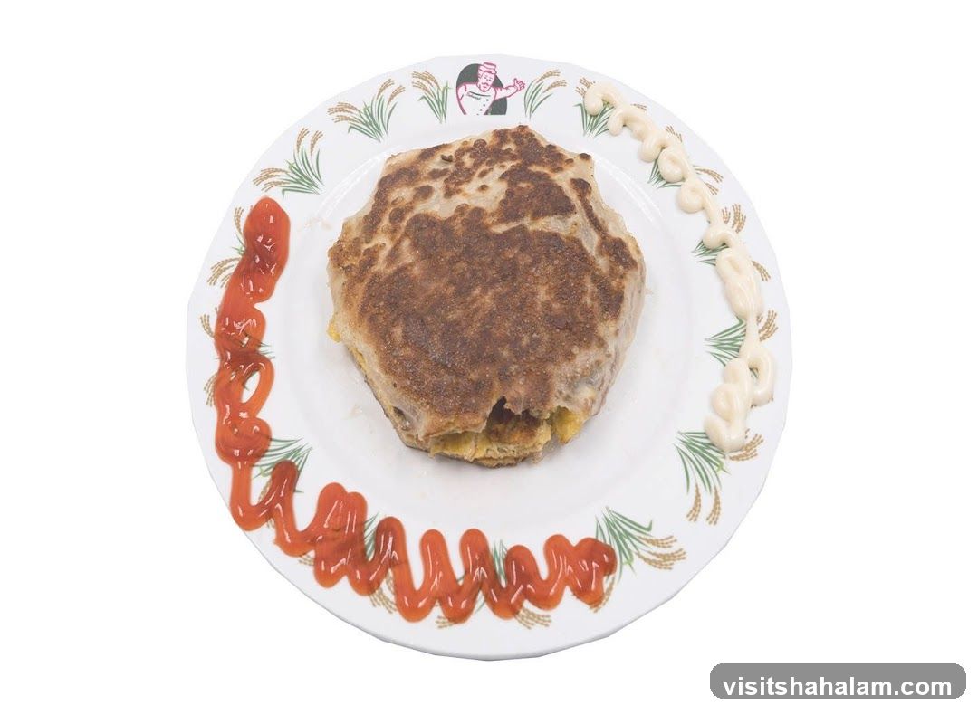 Savory Pancake with Ketchup and Mayonnaise