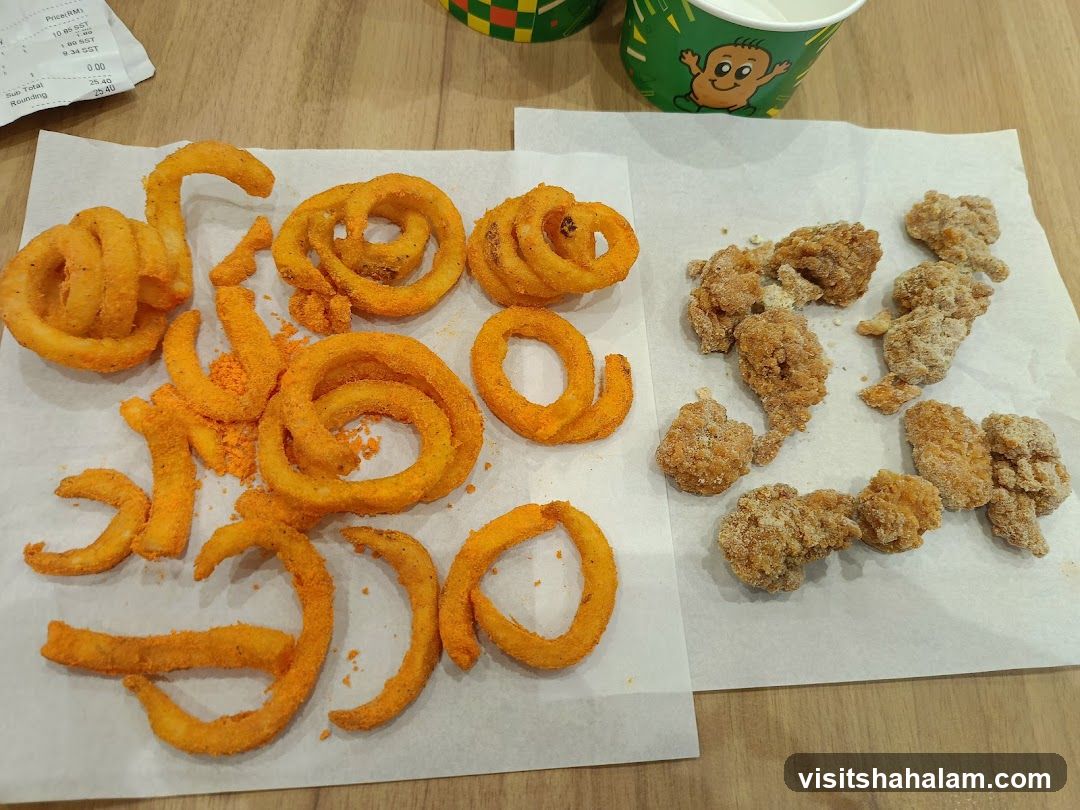 Fried Chicken and Curly Fries