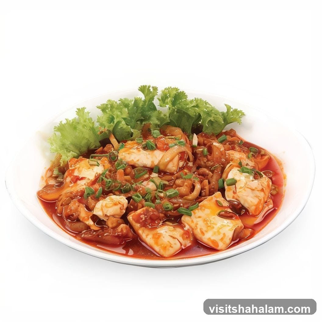 Tofu and Squid in Chili Sauce