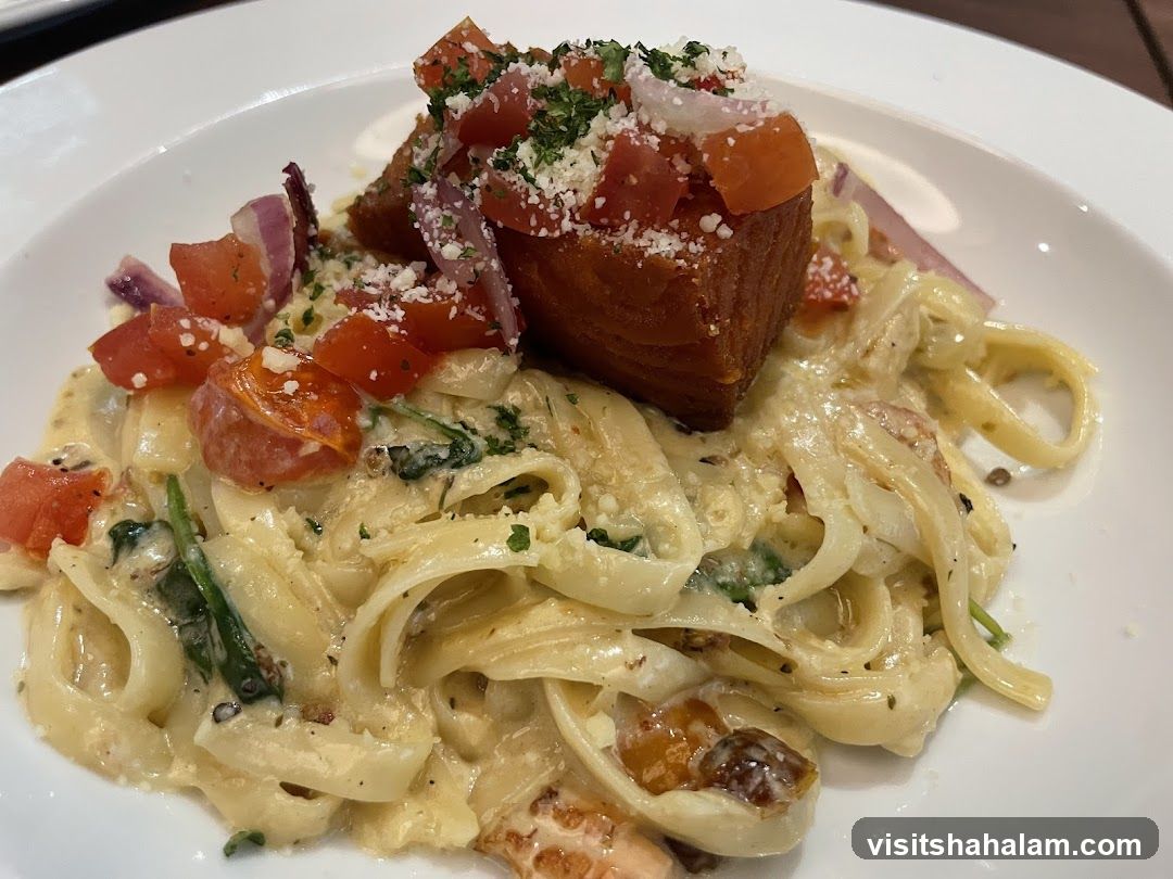 Fettuccine Alfredo with Toppings