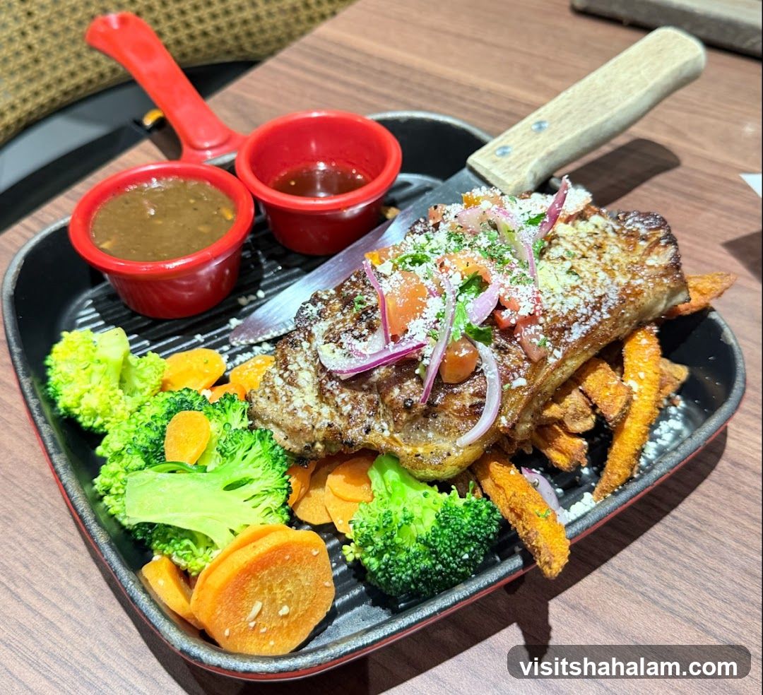 Steak with Vegetables and Fries