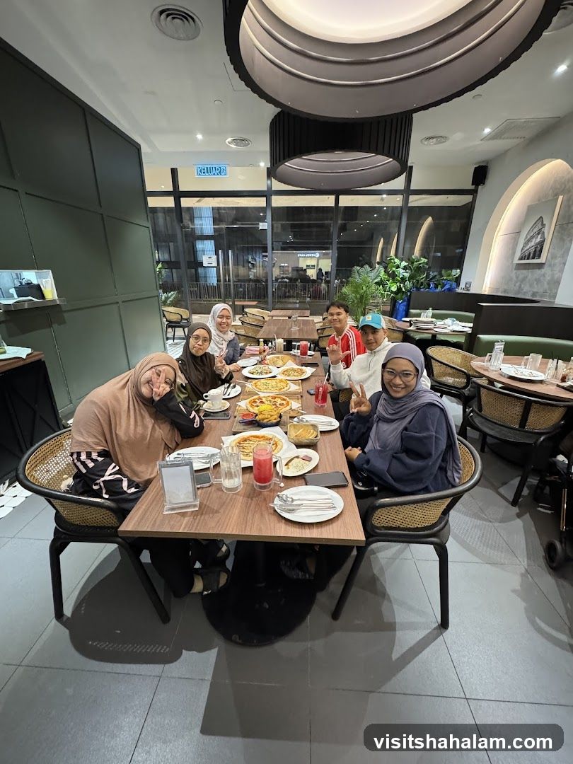 Group enjoying a meal at a restaurant