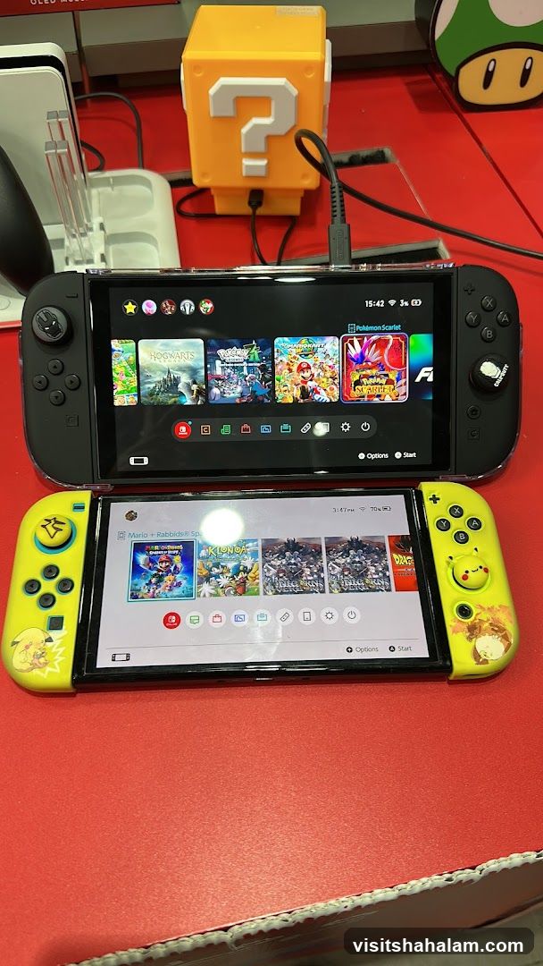 Nintendo Switch Consoles Displaying Games