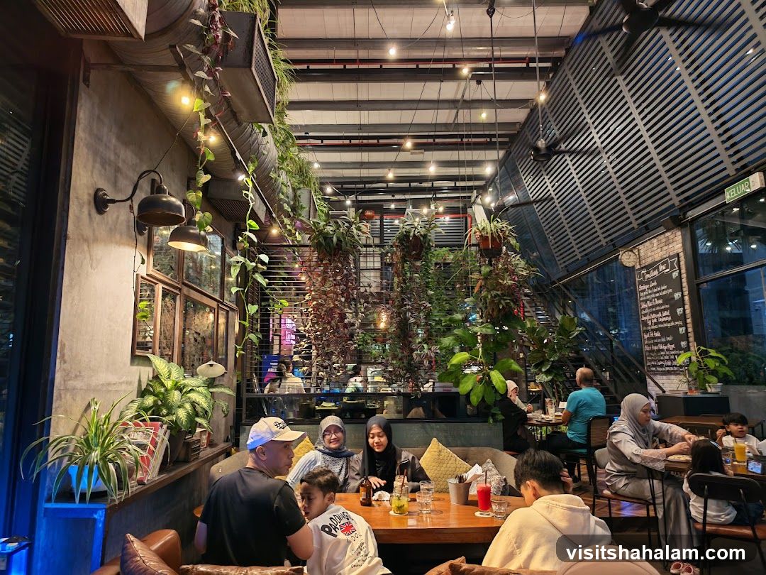 Restaurant Interior with Lush Greenery