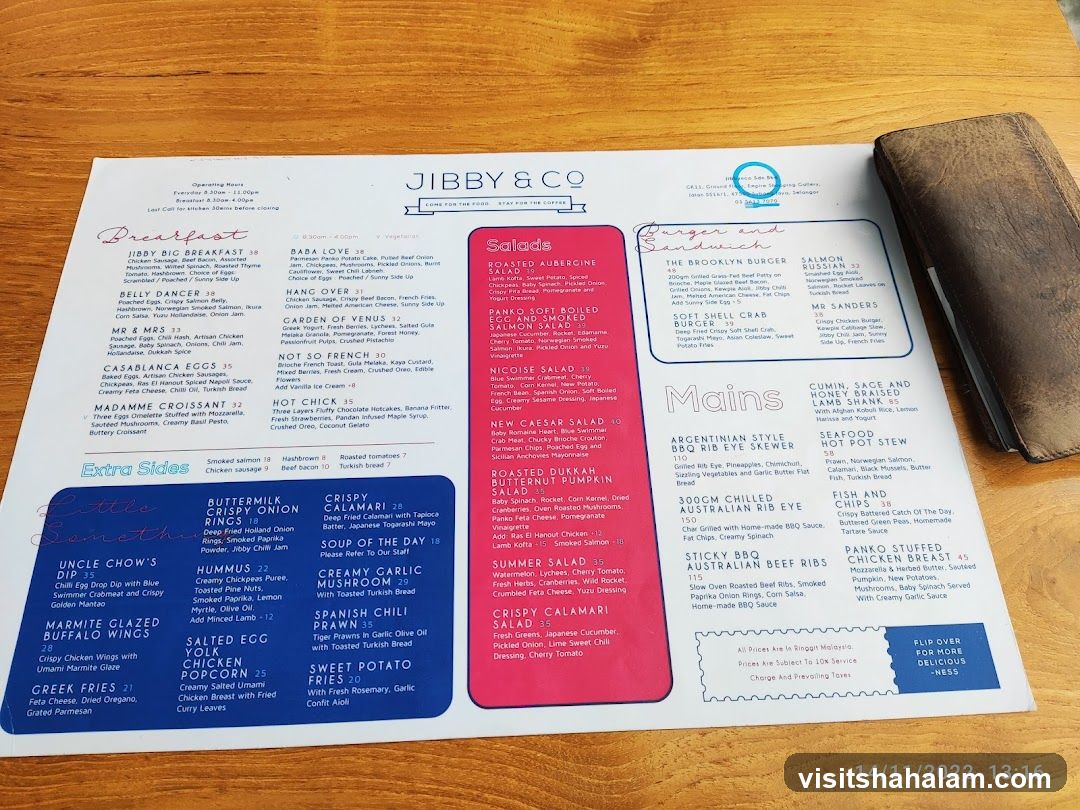 JIBBY & CO Menu