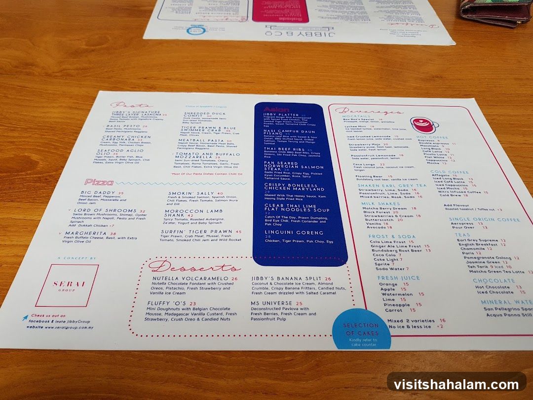 Jibby & Co. Menu