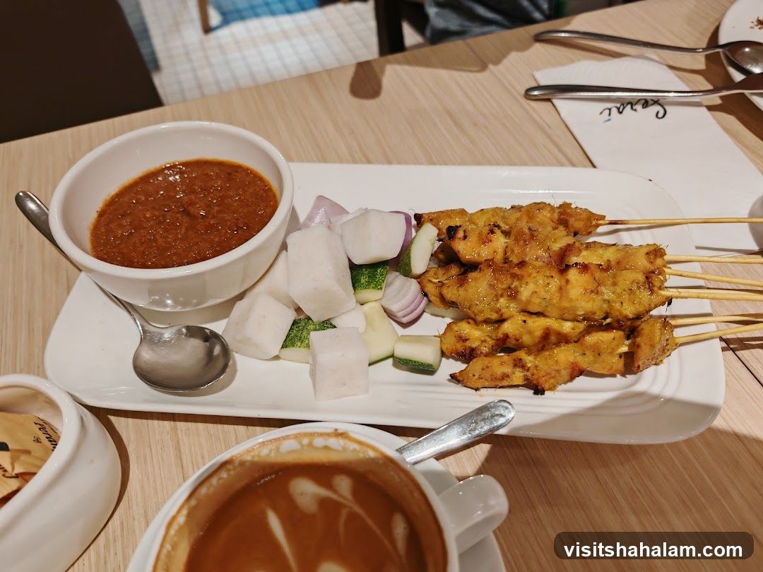 Chicken Satay with Peanut Sauce and Coffee