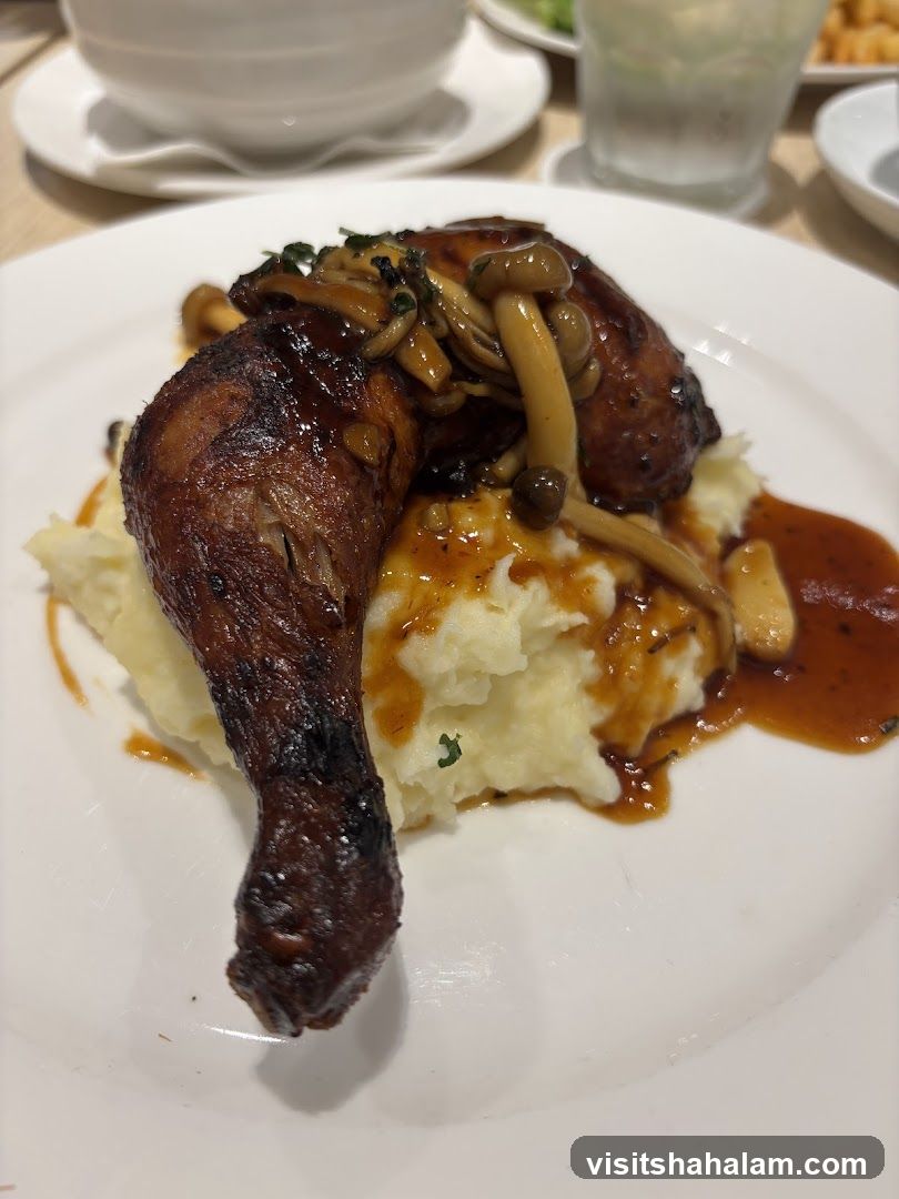 Roasted Chicken with Mashed Potatoes and Mushrooms
