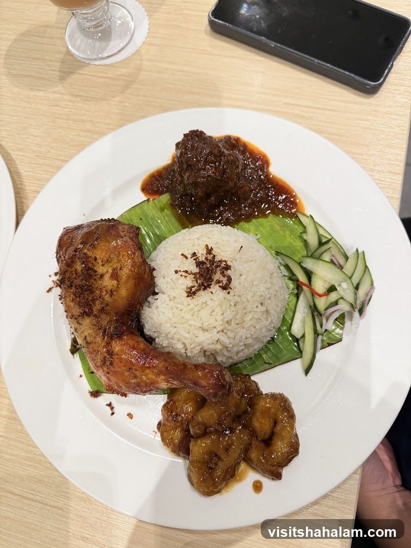 Nasi Lemak with Fried Chicken