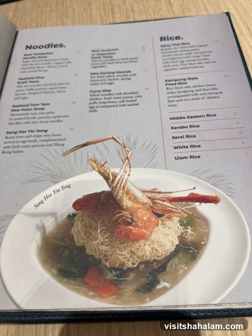 Noodles and Rice Menu