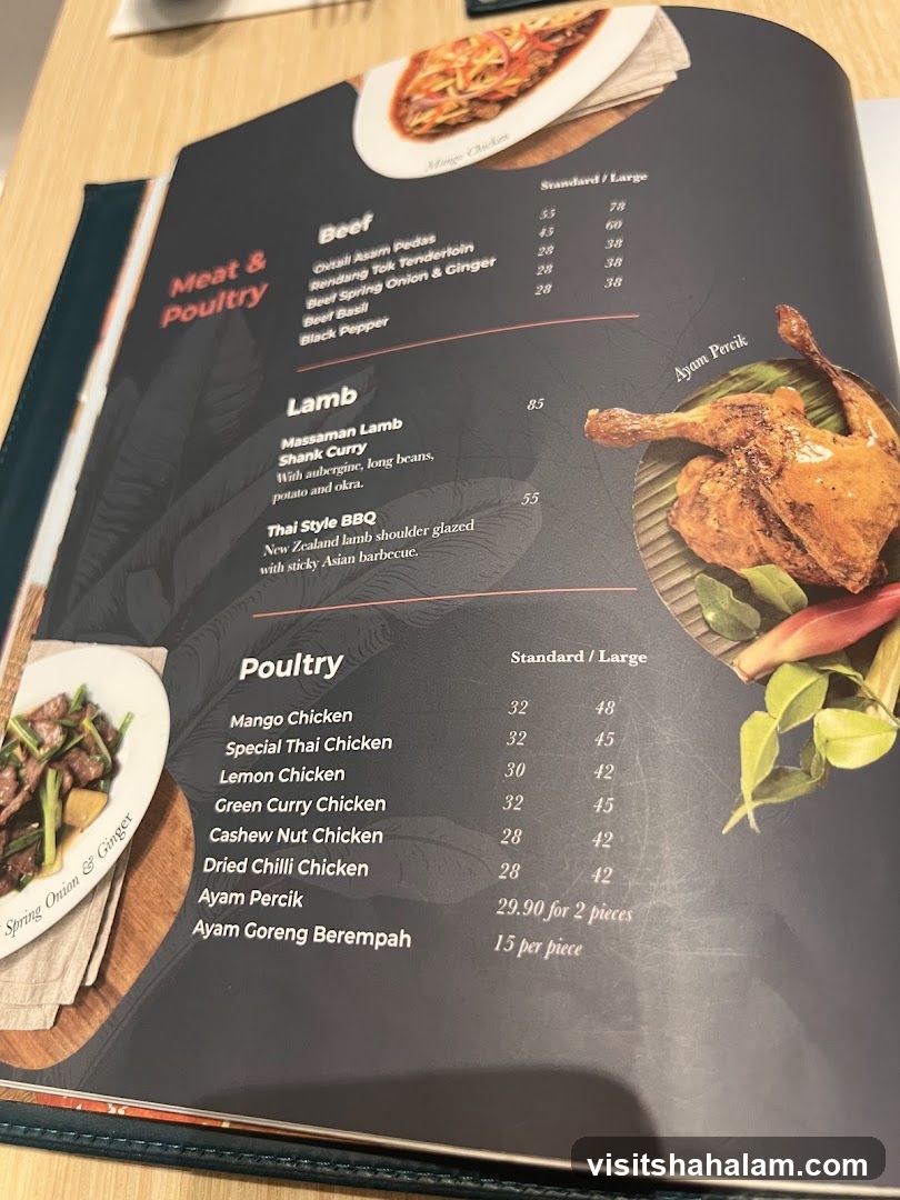 Meat & Poultry Menu