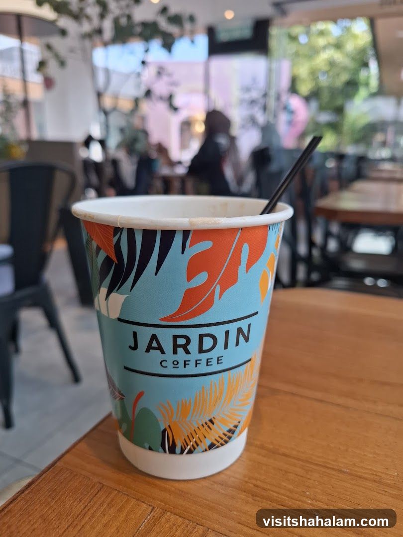 Coffee Cup with Tropical Design