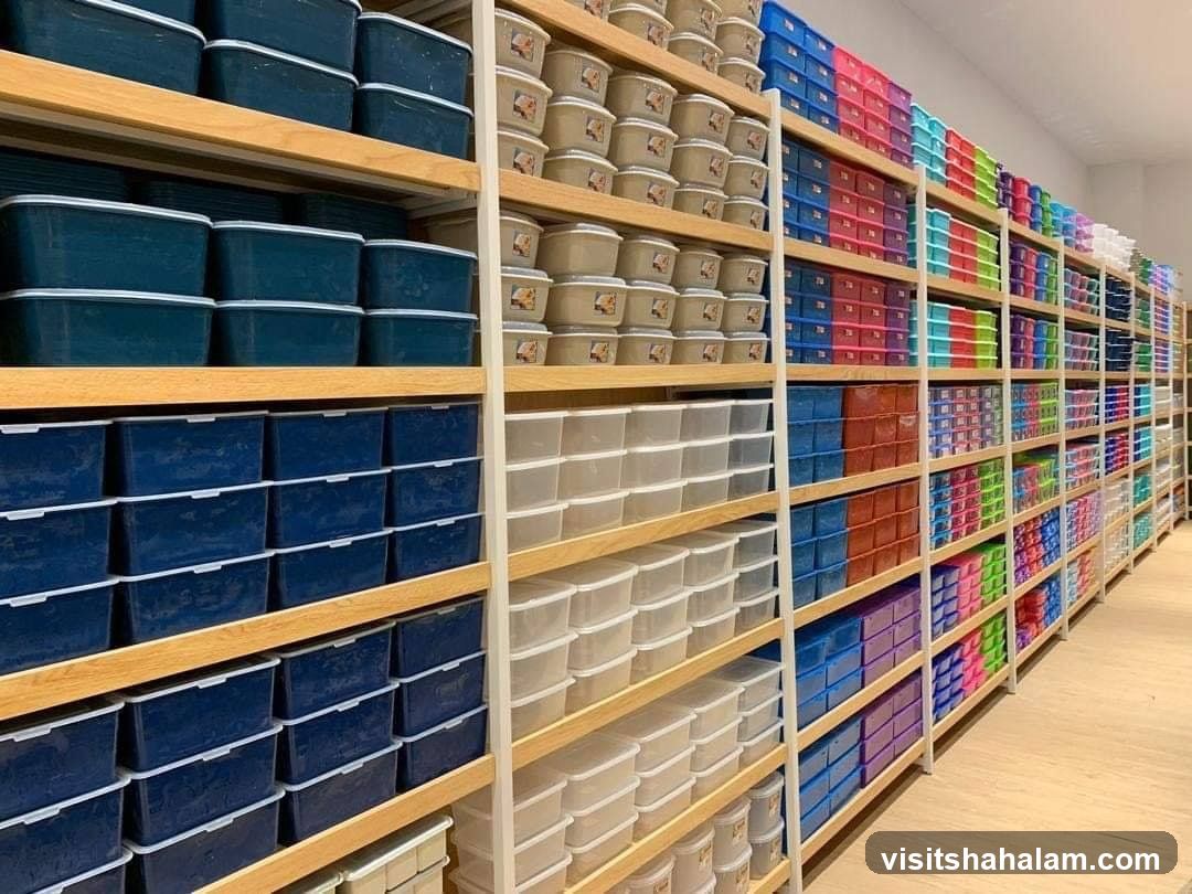 Storage Containers on Shelves
