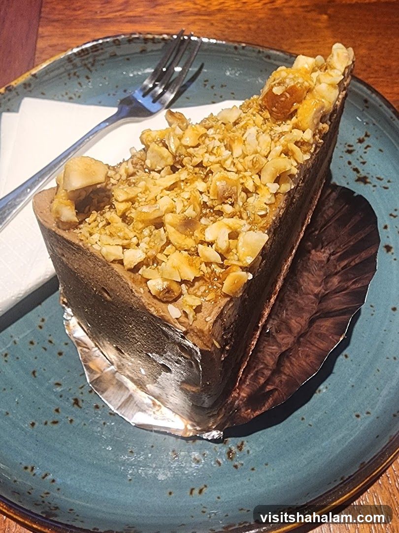 Chocolate Nut Cake Slice