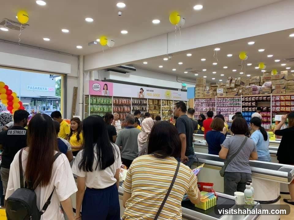 Supermarket Interior with Shoppers