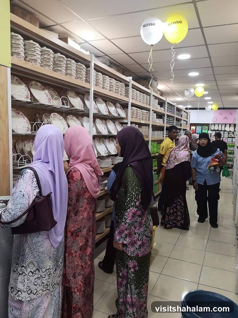 Store Interior with Shelves of Dishes