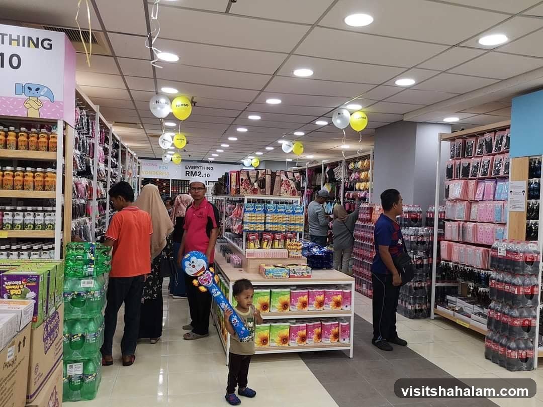 Store Interior with Merchandise and Shoppers