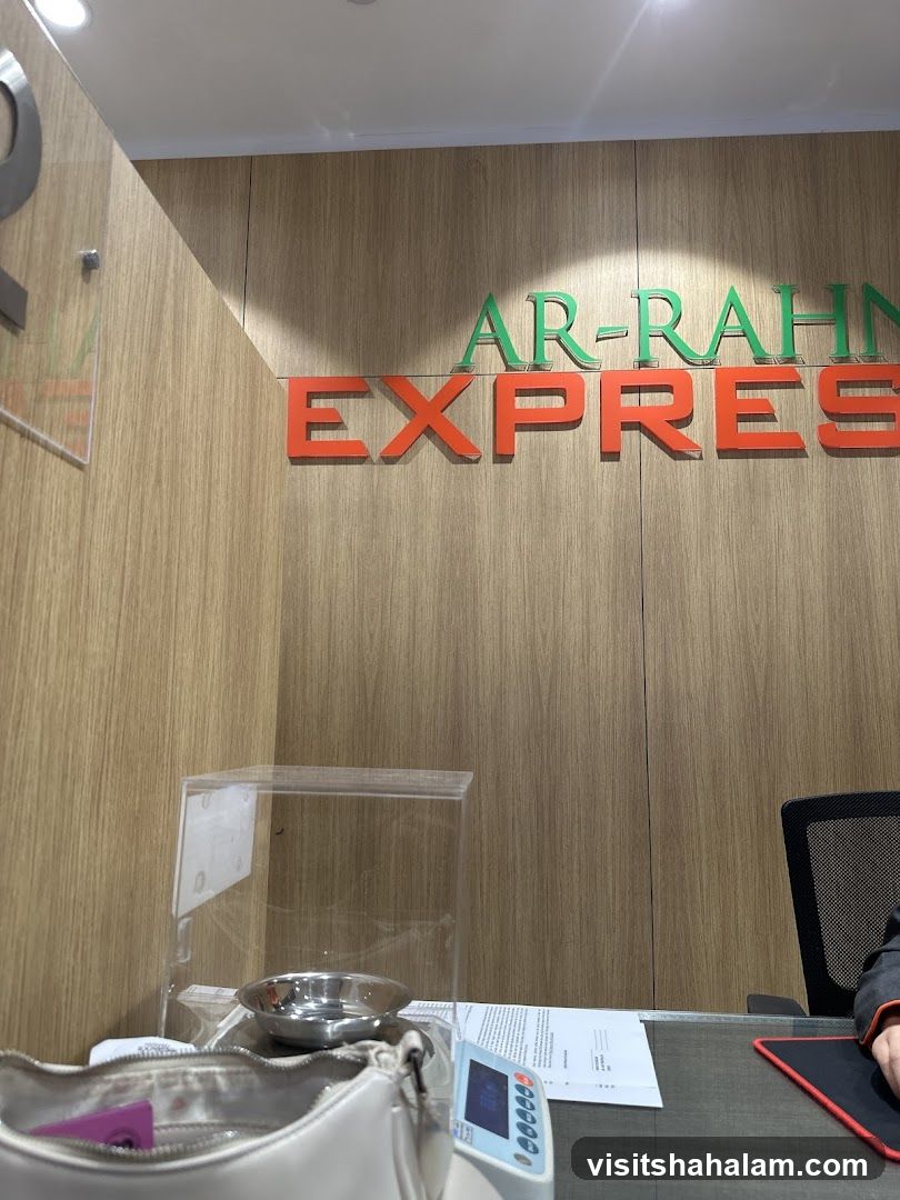 Counter with signage