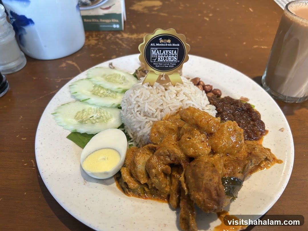 Nasi Lemak with Curry Chicken