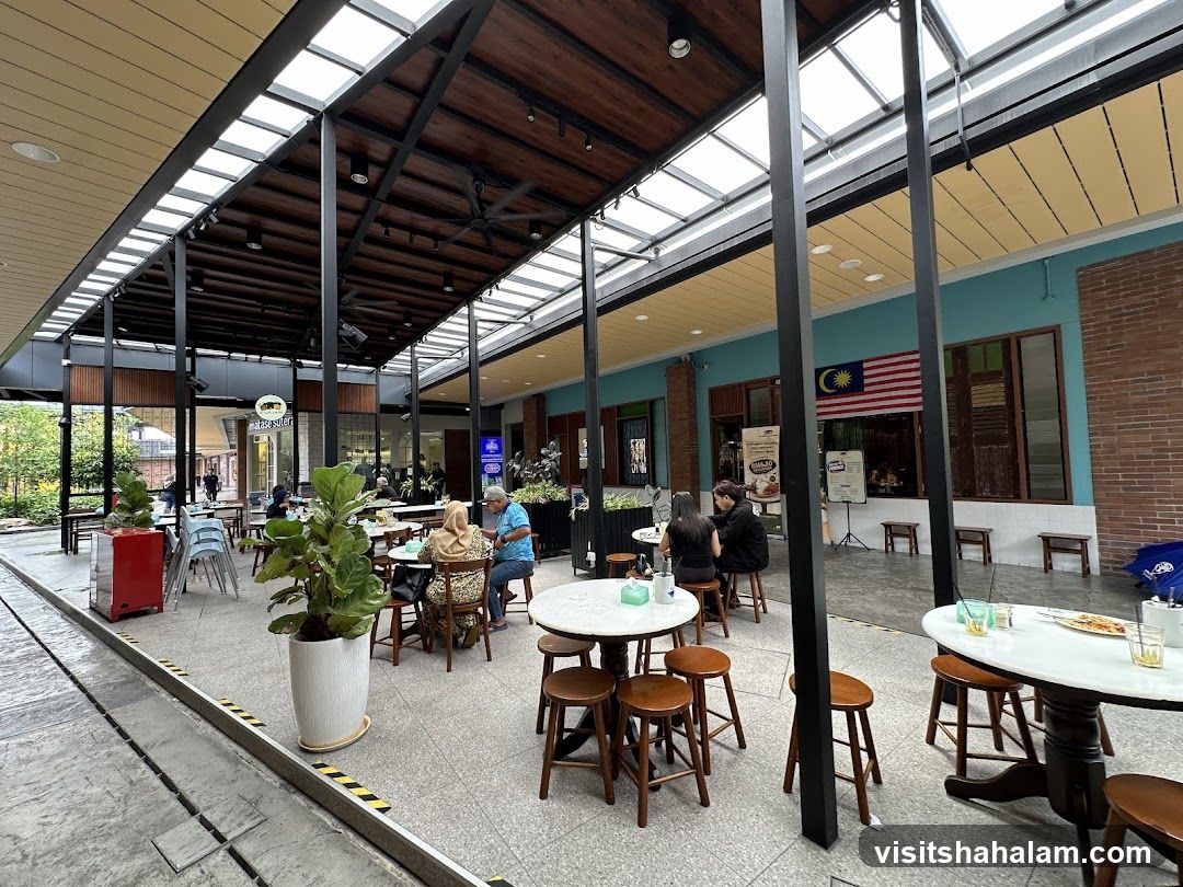 Outdoor cafe seating area