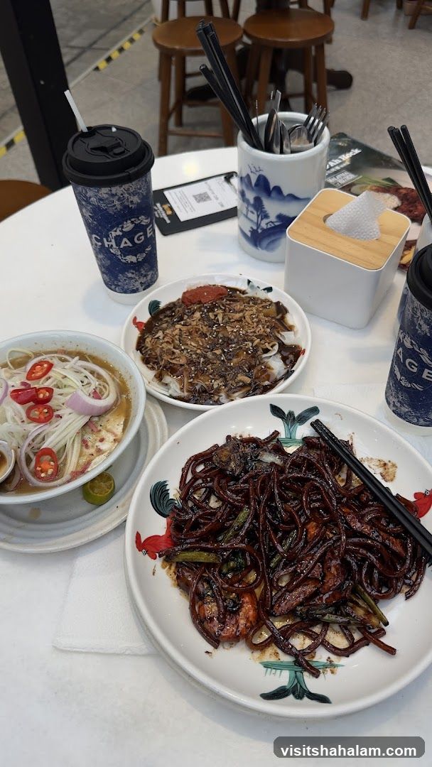 Table with food and drinks