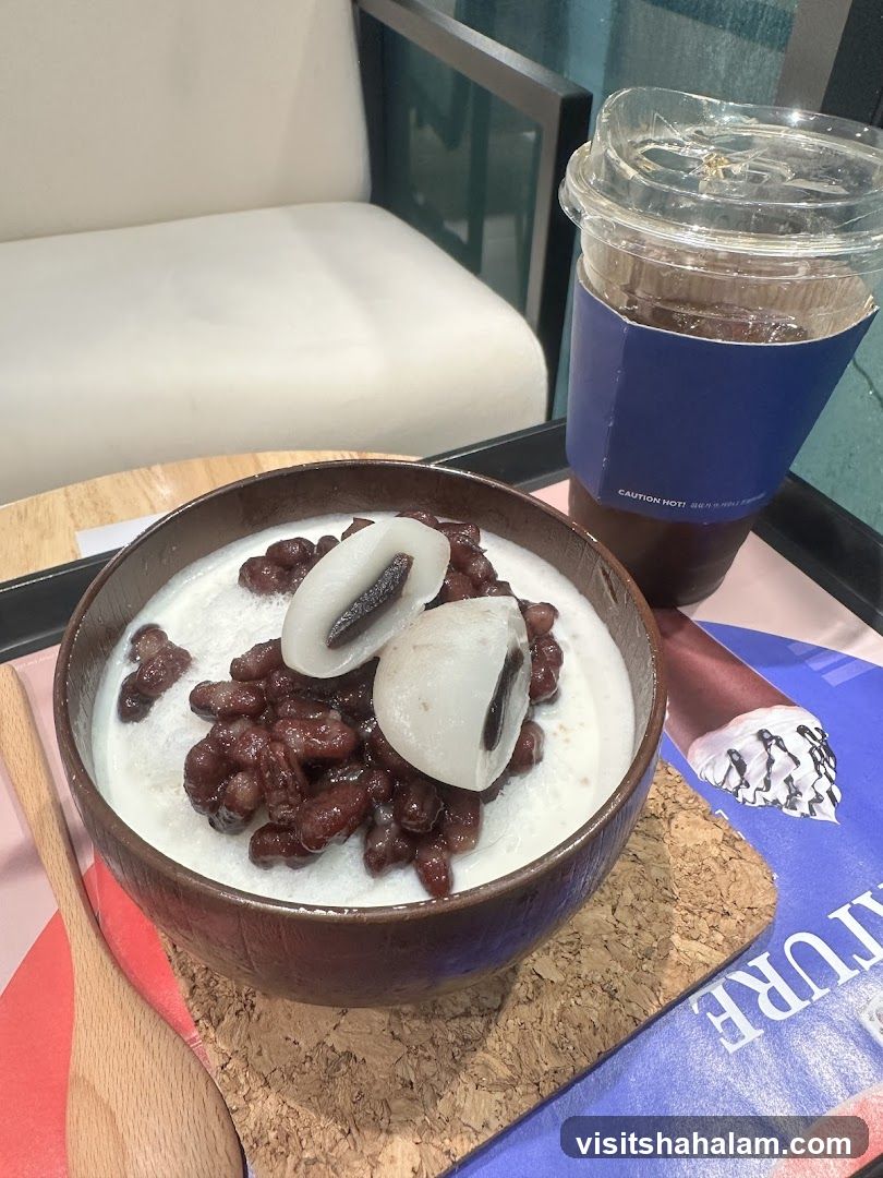 Red Bean Bingsu and Iced Coffee