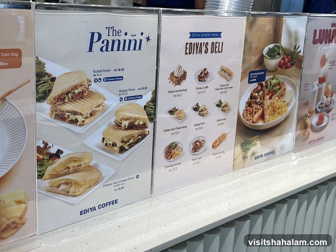 EDIYA BAKERY MENU