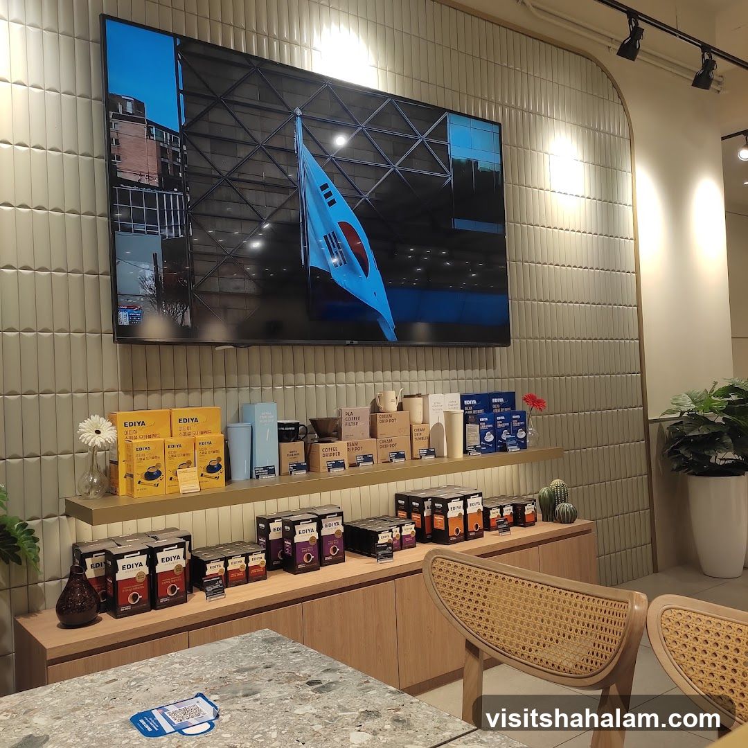 Coffee Shop Interior with Products