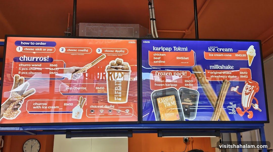 Churros and Ice Cream Menu