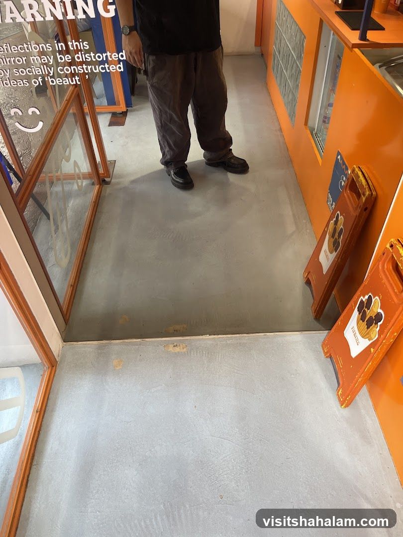 Shop Interior with Warning Mirror