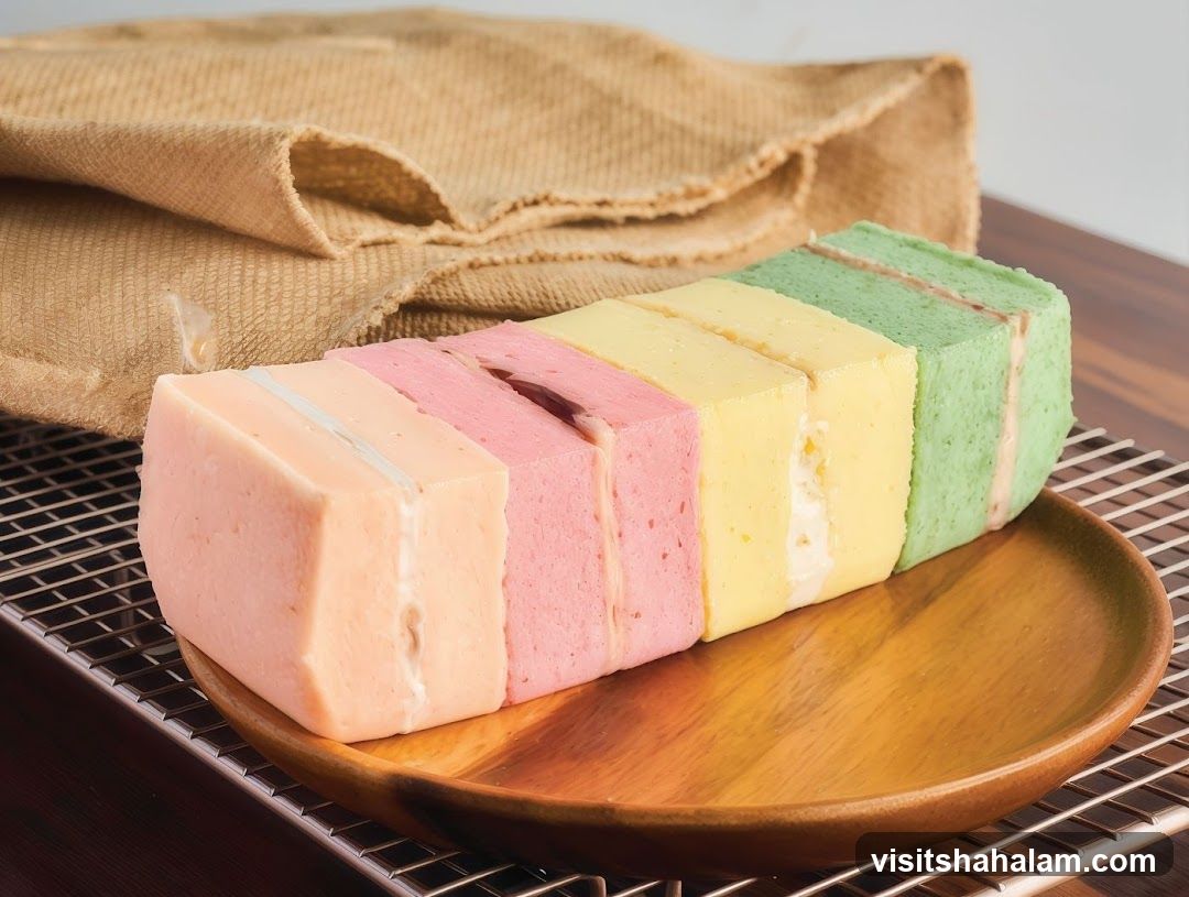 Rainbow Layer Cake Slices