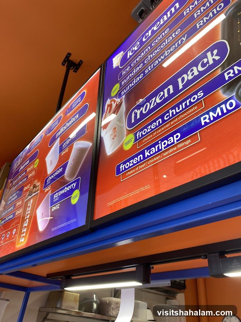 Ice Cream and Frozen Treats Menu