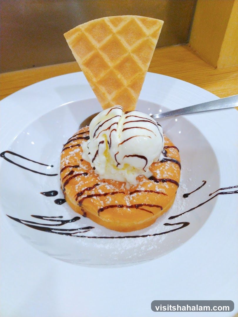 Donut with Ice Cream and Waffle