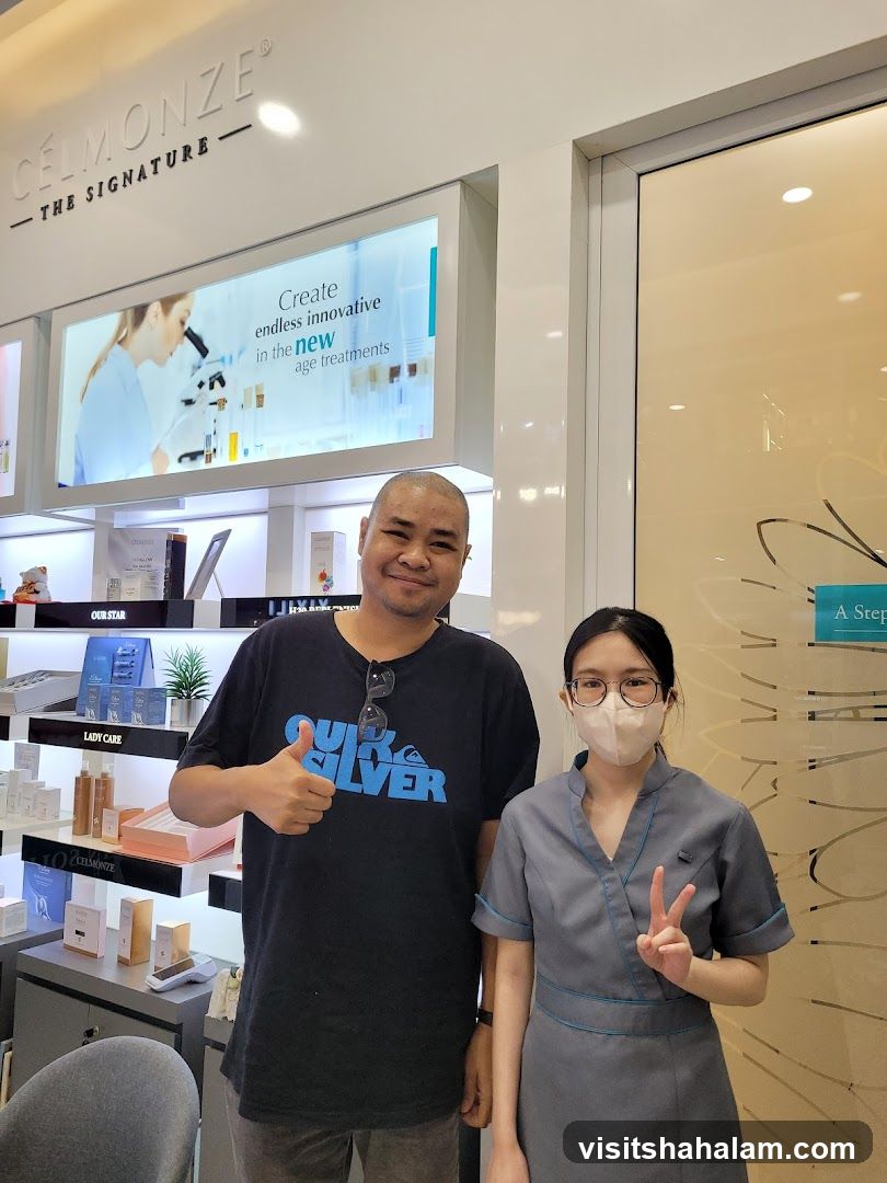 Two people in a store