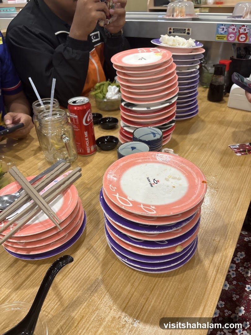 Sushi Plates and Drinks