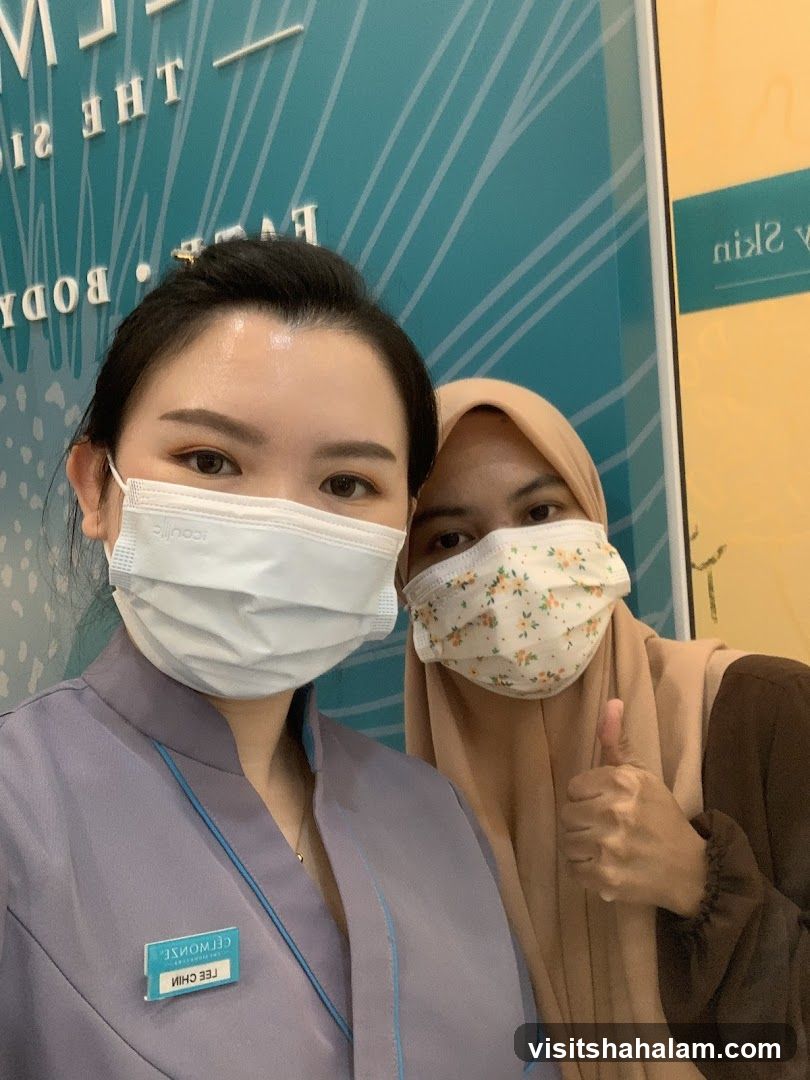 Two women wearing masks